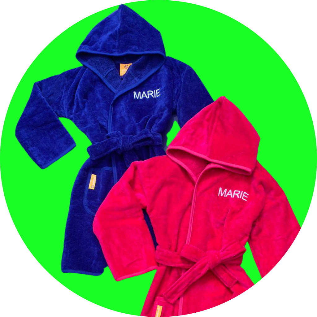 Badrock kinderbadjas met naam van katoen