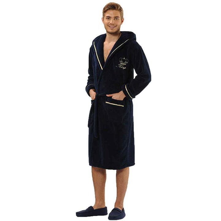 Zomer badjas Biarritz kleur grijs 100% wafel katoen Van Dijck antraciet