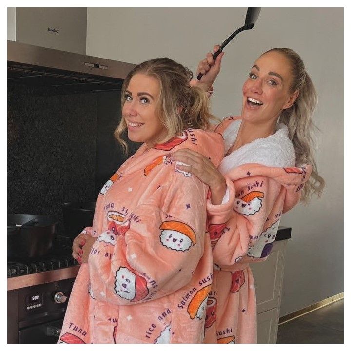 Draagbare dekens met eten als patroontje