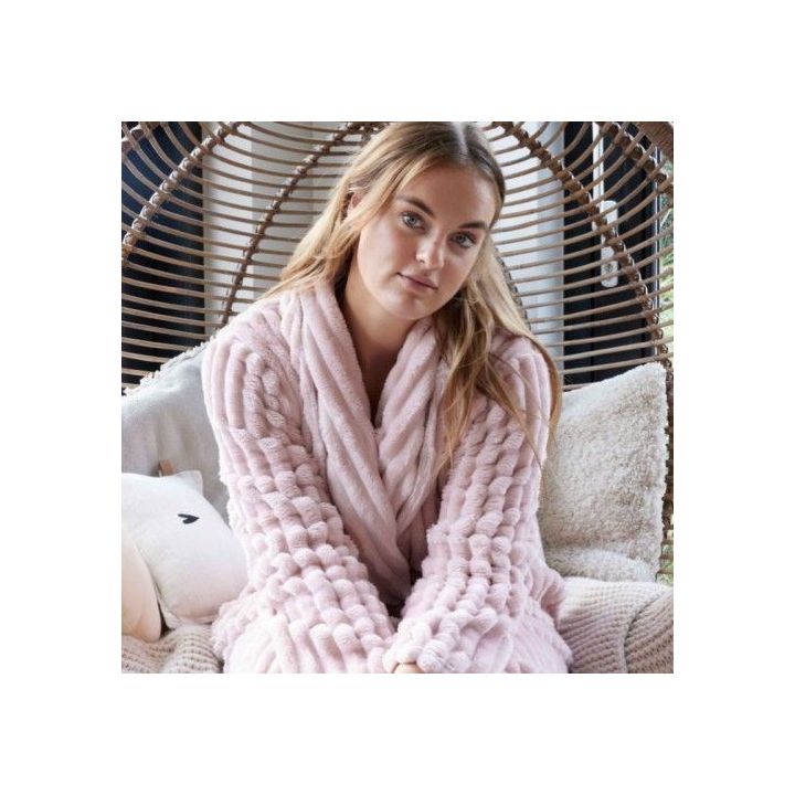 Dubbelzacht: lichtroze badjas