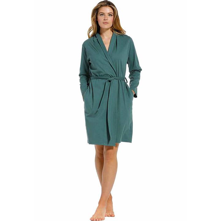 Badjas Heren Badjas Dames Extra Lang,zomerbadjassen Voor Dames,Dames Soft Spa Lange Kimono Badjas Strandlaken Met Zakken (Color : Green, Size : L