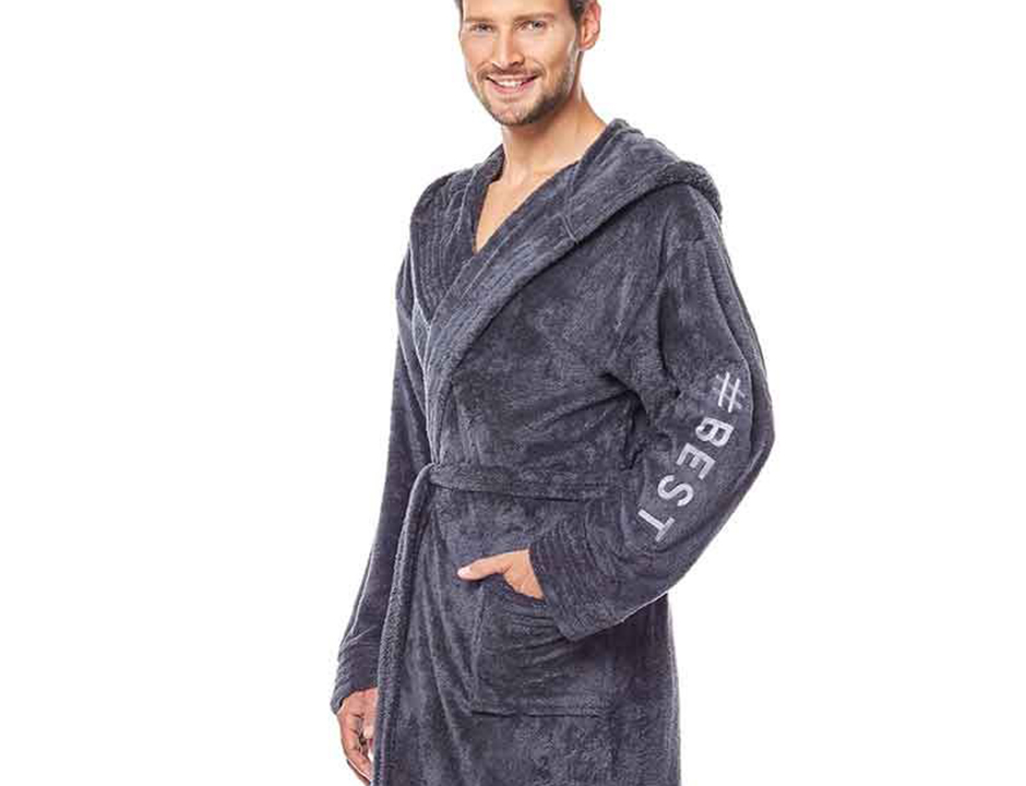 #Best badjas antraciet grijs