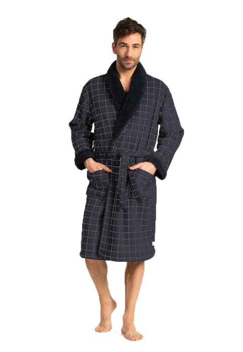 Heren Kleding voor voor Nacht Zimmerli Flanel Flanellen Badjas in het Grijs voor heren en slaapmode voor Badjassen en ochtendjassen 