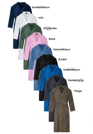 Badstof badjas met capuchon  - 9 kleuren