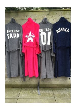Badjas met rugprint 