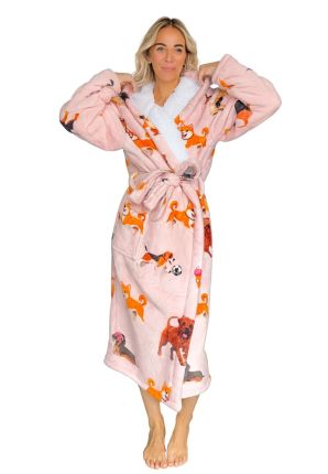 Badjas dames - gekke honden