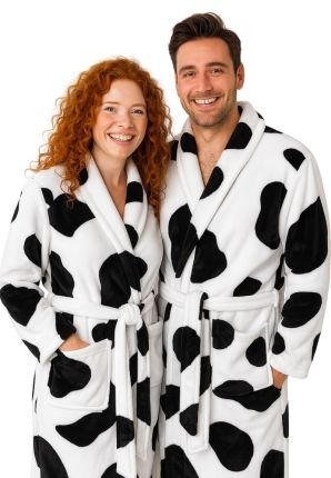 Koeienprint badjas