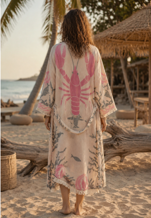 Lobster Katoen Kimono