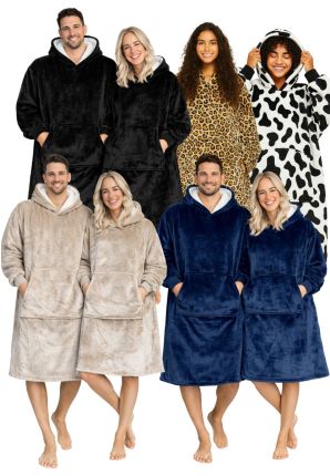 Draagbare deken met capuchon & mouwen – EXTRA lang