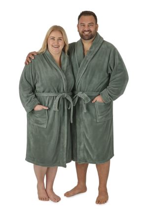 Plus size badjas unisex - olijfgroen