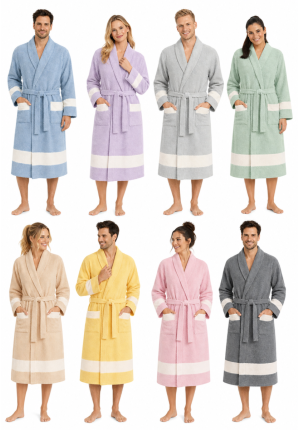 Peshtemal badjas van katoen - Hamam badjas - unisex 