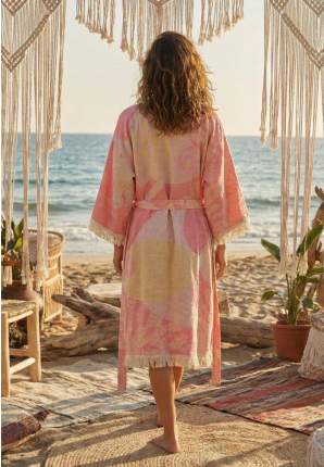 sauna kimono boho strand gewaad dames