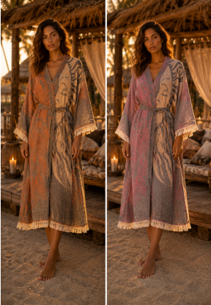 Kimono badjas dames sauna Spirit Moon - strand kimono - achterkant