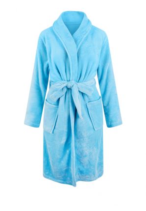 Lichtblauwe badjas fleece - unisex