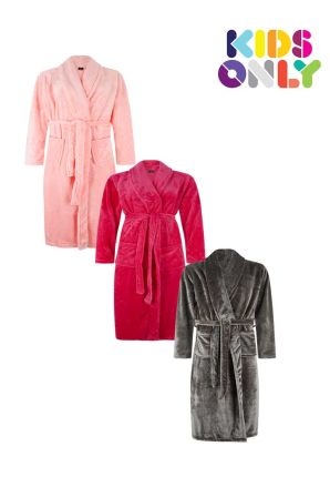 Fleece kinderbadjas met naam