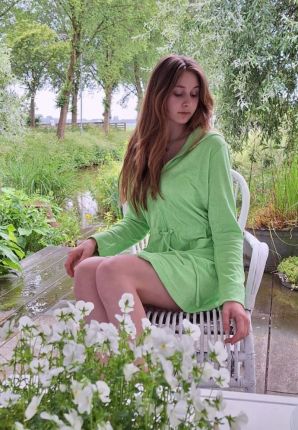 Limoen groene badjas met rits