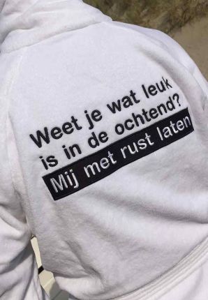 heren badjas borduring rug