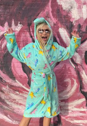 Unicorn kinderbadjas capuchon - fleece
