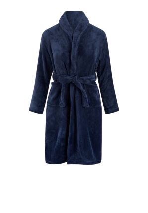 marineblauwe kinderbadjas fleece
