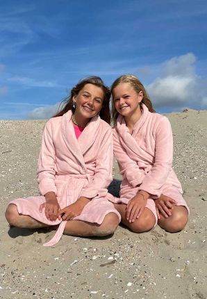Oud roze kinderbadjas fleece