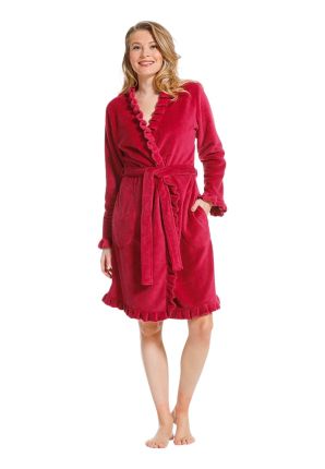 Fleece kimono met ruffles - 100cm