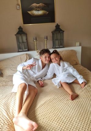 Witte kinderbadjas fleece 