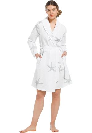 Sauna wafelbadjas dames - zeester