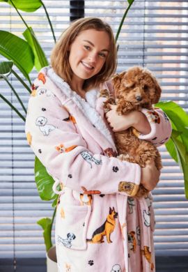 Honden badjas met capuchon - luxe gevoerd