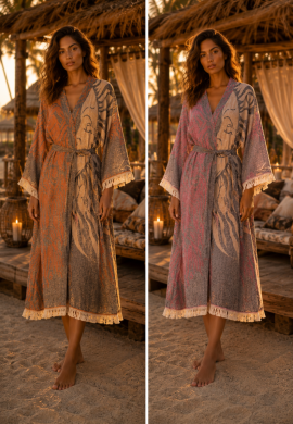 Kimono badjas dames sauna Spirit Moon - strand kimono - achterkant