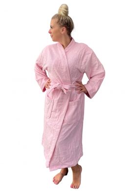 Kimono badstof katoen – lichtroze