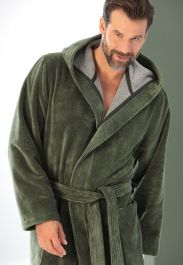 Classic Badjas met Capuchon Donker Groen kopen - The One Store