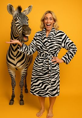 Zebra badjas / Dames badjas