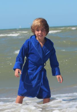 Kobaltblauwe kinderbadjas
