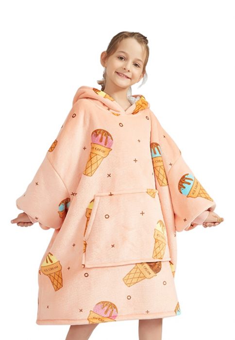SQEQE Faultier Draagbare dekens met capuchon en handschoenen Schattige hoodie-deken Sofadeken Cartoon knuffeldeken voor dames en heren 150x130cm