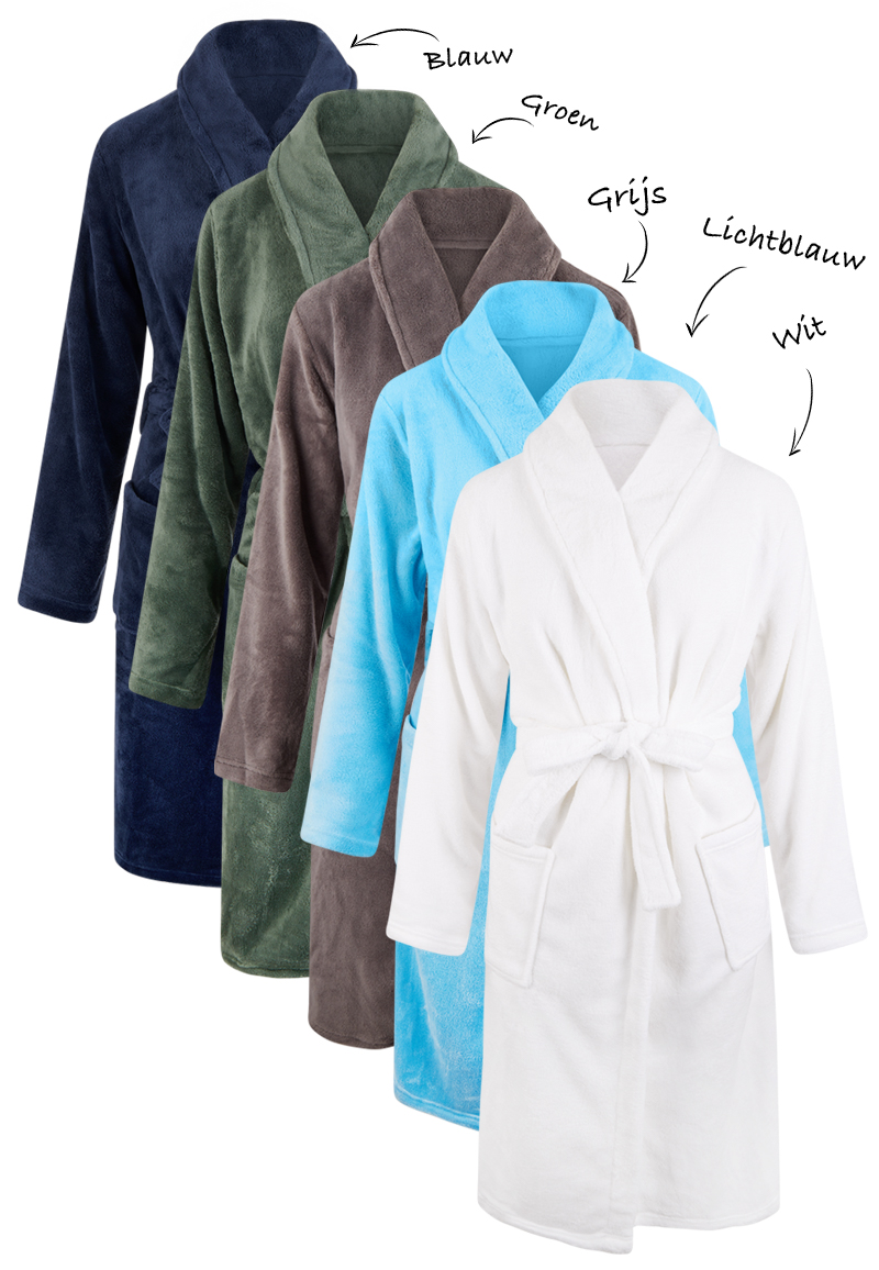 Fleecebadjas met naam borduren - unisex-s/m-lichtblauw