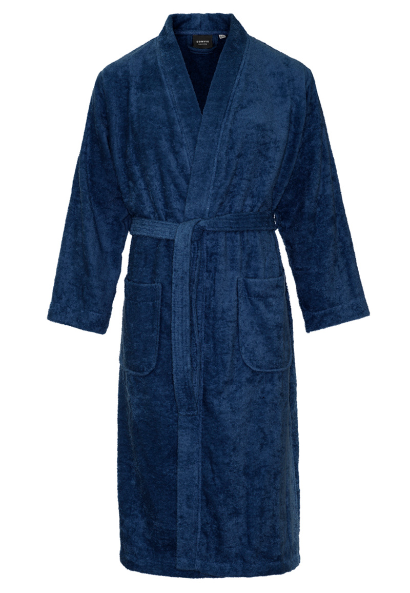 Kimono badstof katoen - donkerblauw -s/m