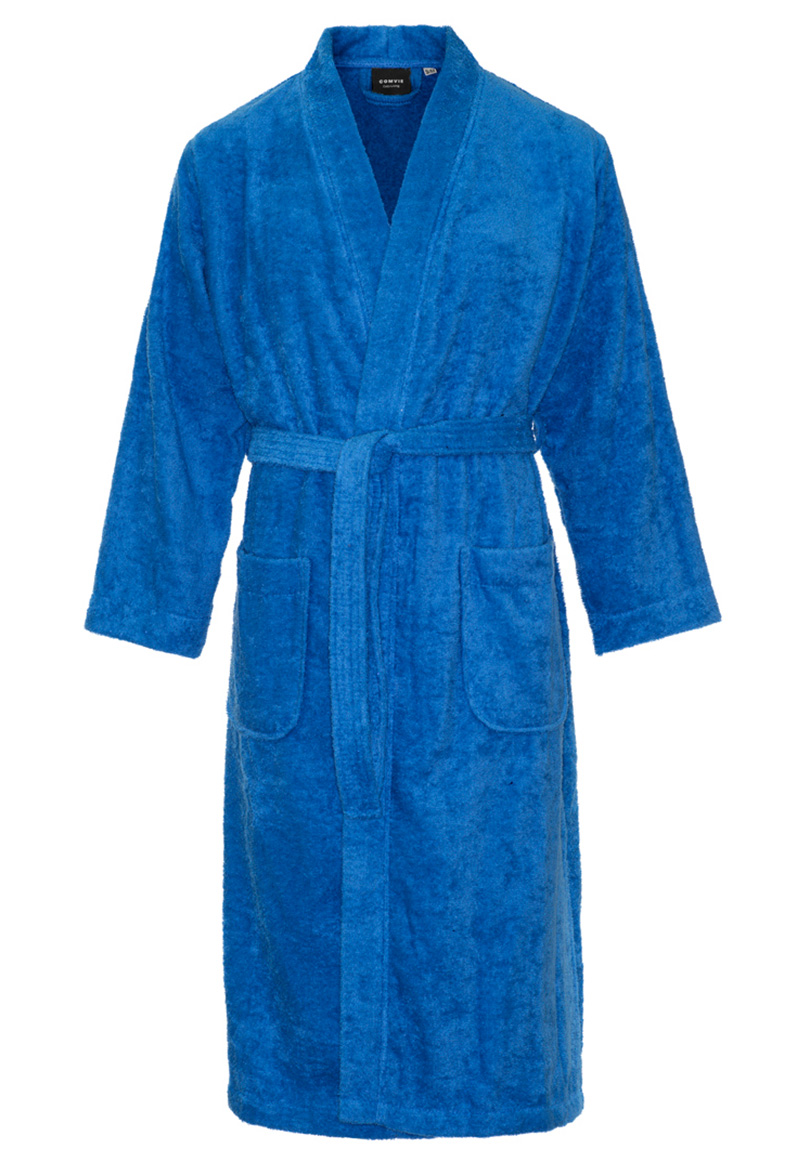 Kimono badstof katoen - kobaltblauw-2XL/3XL
