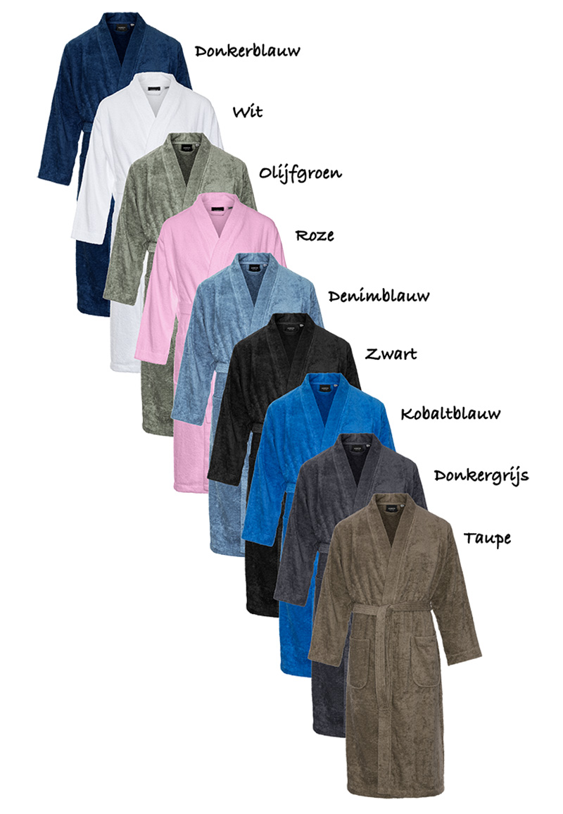 Kimono badstof katoen sauna div kleuren 2XL 3XL kobaltblauw