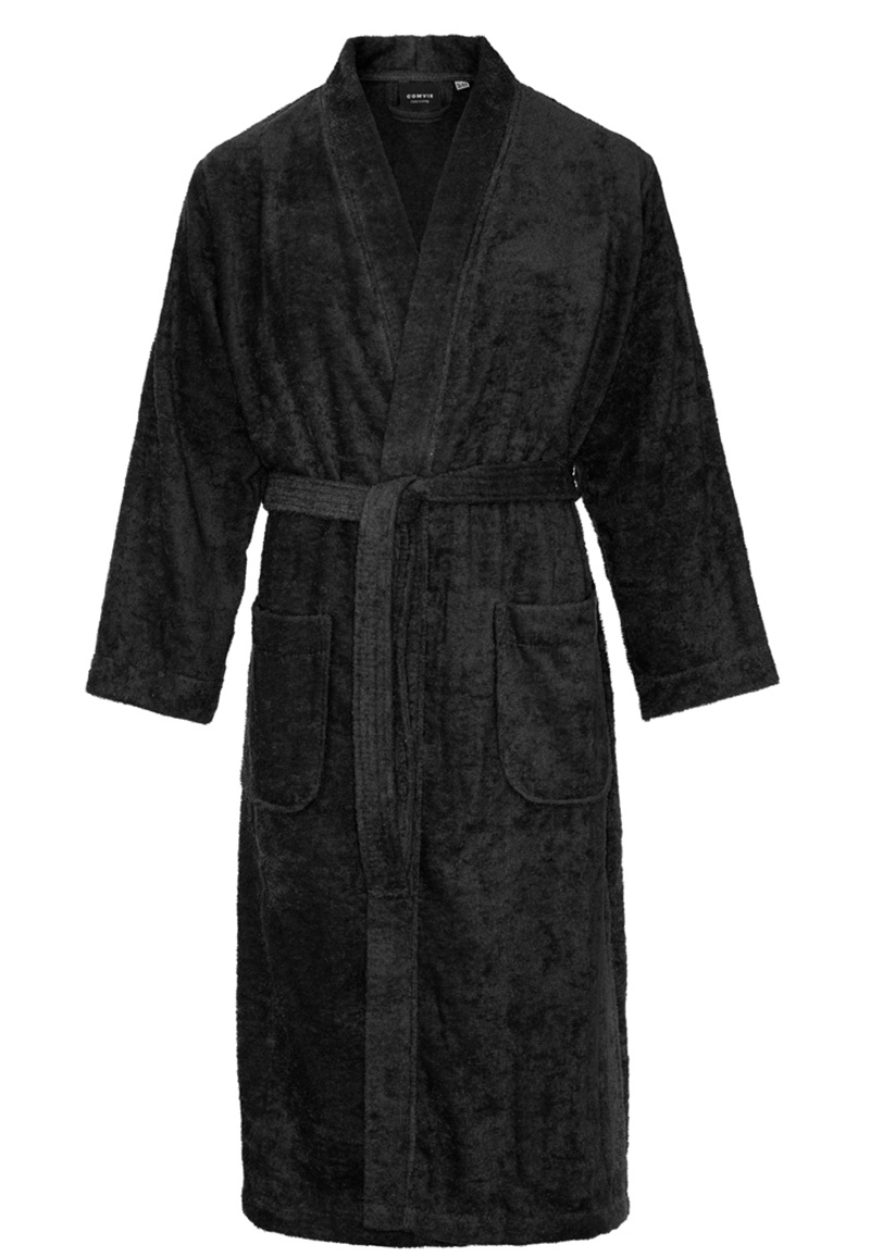 Kimono badstof katoen - zwart-2XL/3XL