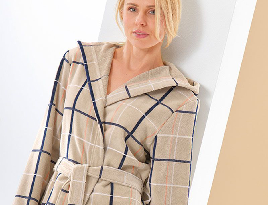 Dames badjas katoen & capuchon - Cawo