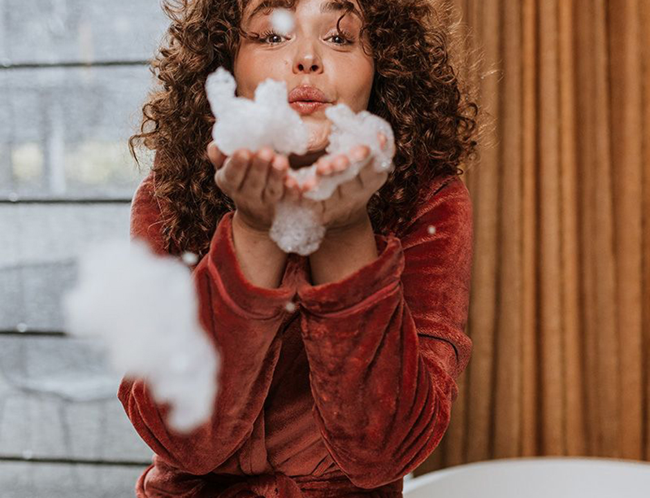 Damesbadjas fleece koper met capuchon - Charlie Choe