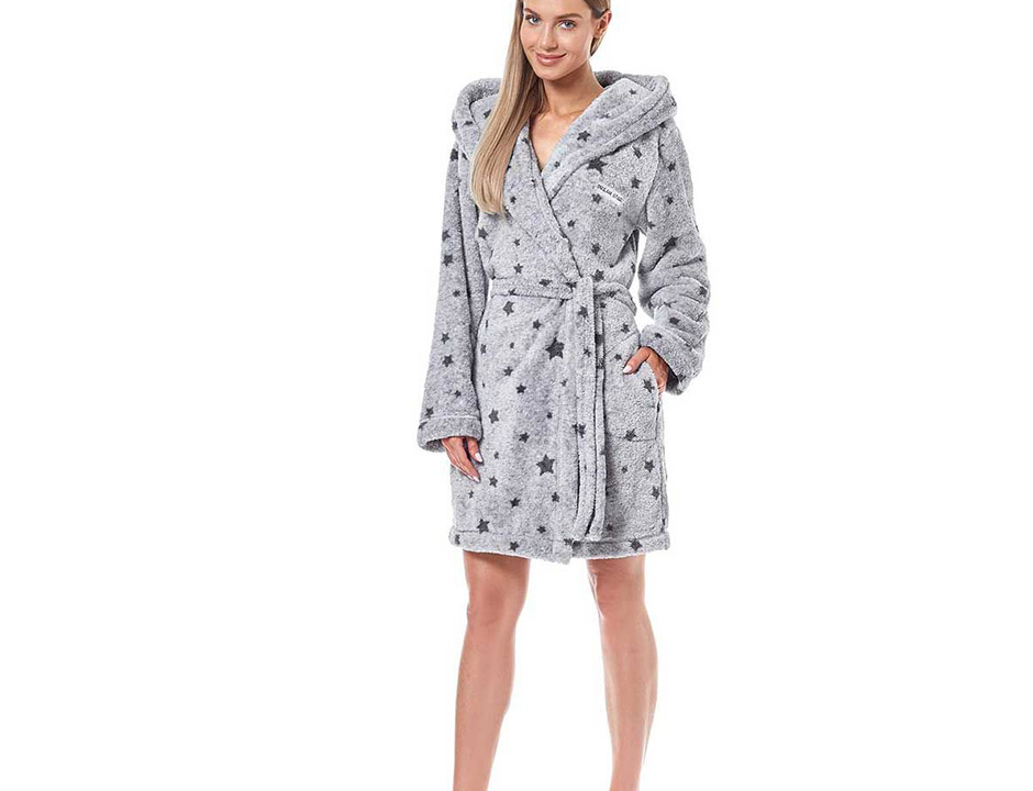 PrinStory Badjassen voor dames, lichte kimono, badjas met 3/4 mouwen, lange nachtkleding, casual, loungewear, saunamantel, L