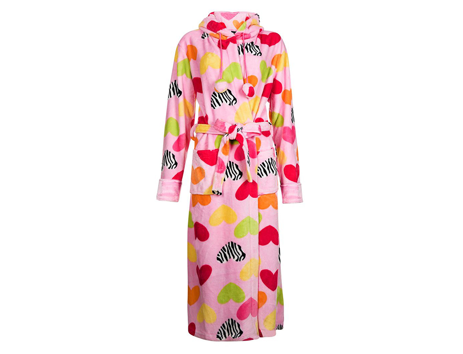 Dames badjas met hartjes