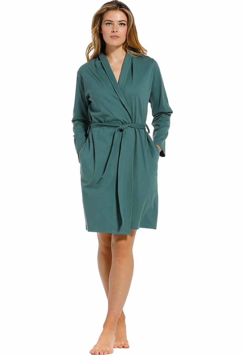 damesbadjas-olijfgroen-katoen