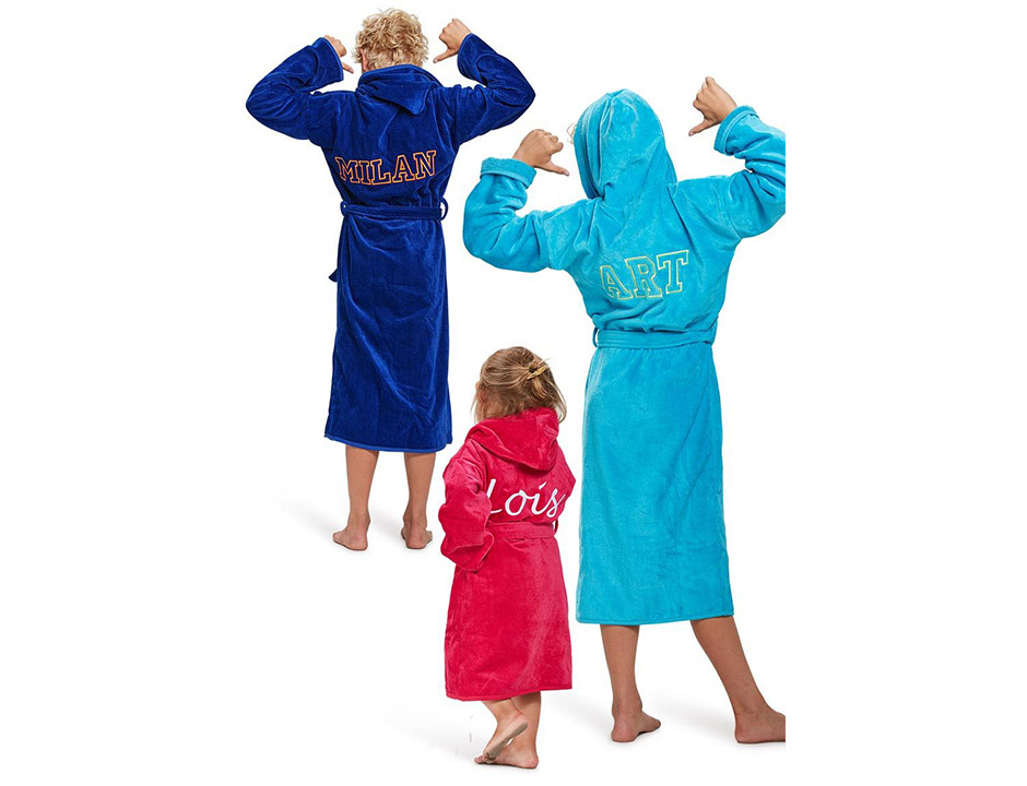 Kinderbadjas met naam - 5 kleuren