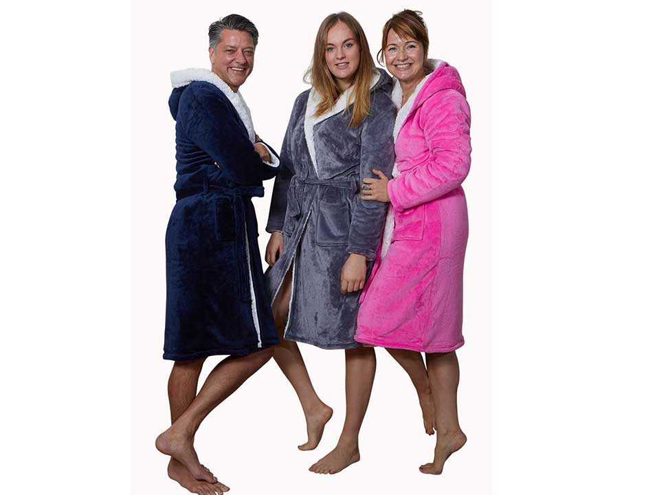 Sherpa badjas fleece - 3 kleuren