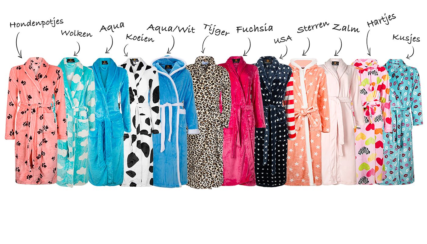 badjas-fleece-met-print