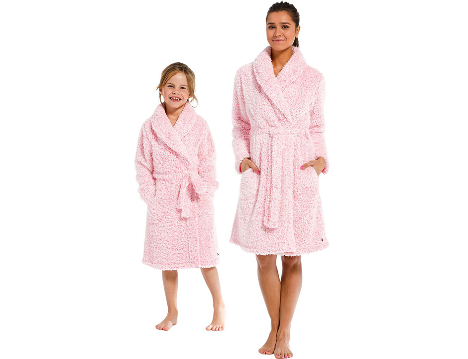 Rebelle damesbadjas fleece fluffy – kort model