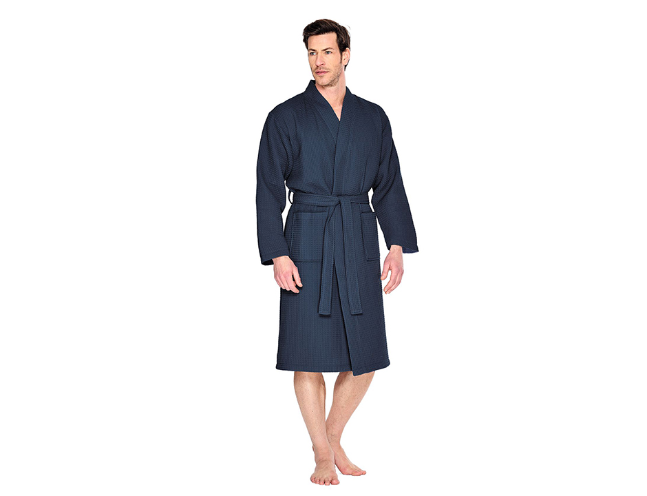 Marineblauwe badjas pique