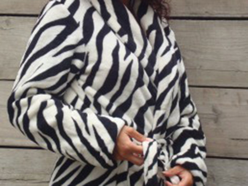 Badjas met zebraprint